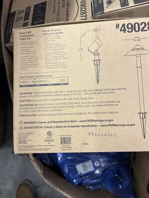 Harbor Breeze 4902877 8 Pc Landscape LED Kit W/ Wire & Transformer Matte Black 