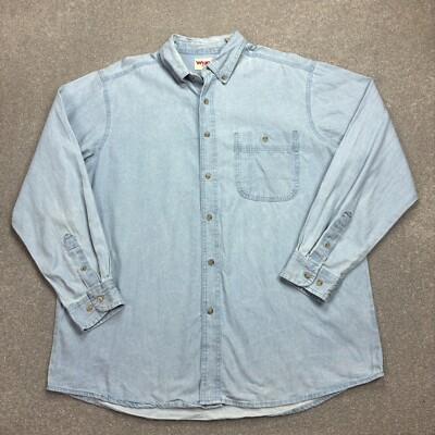 Wrangler Jeanshemd Erwachsene Extra Large blau Arbeitskleidung Cowboy Rodeo Western Herren