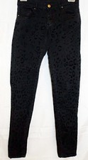 Zara Woman Jeans Leopard Animal Print Stretch Slim Fit Skinny Black size 36 sz 4