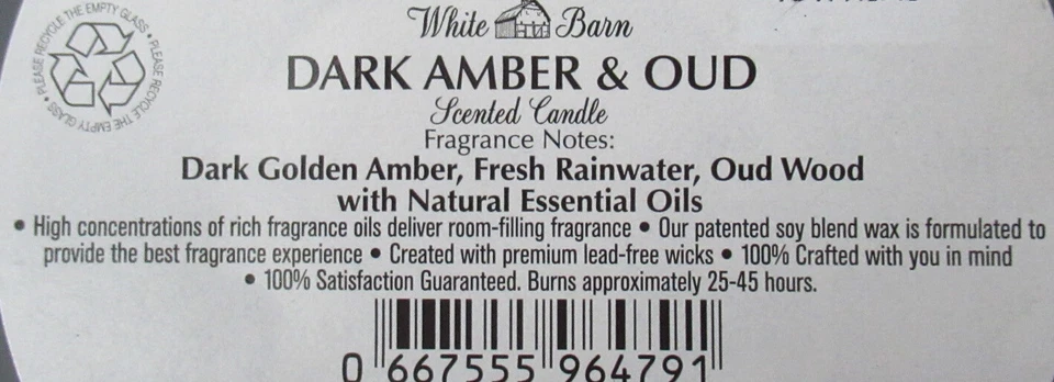 White Barn Bath & Body Works 3-wick Scented Candle Lot Set 2 DARK AMBER & OUD - Image 4 of 4