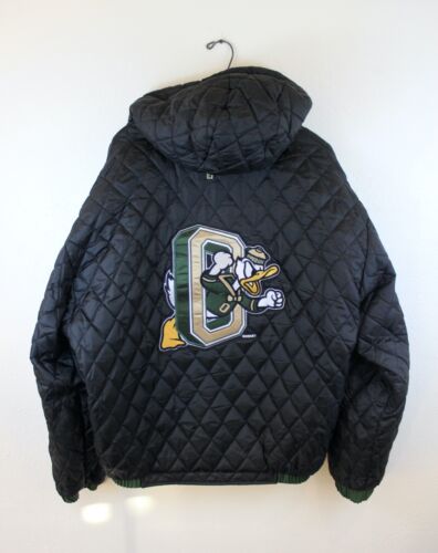 Vintage Oregon Ducks Quilted Reversible Jacket Pro Player 90s Starter Puffer Men - Picture 1 of 7