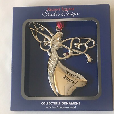 Regent Square Studio Design  Angel Collectible Christmas Ornament W/Crystals