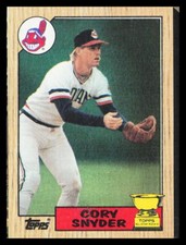 1987 Topps Cory Snyder #192 All-Star Rookie Gold Cup