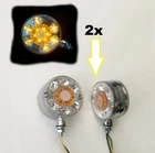 2x Unique LED Chrome Y/Y Lamps 24V Side Marker for Truck Scania MAN Volvo DAF