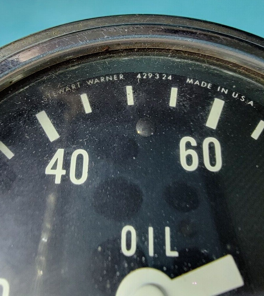 PR VINTAGE STEWART WARNER S/W AMP AMPERES OIL PRESSURE GAUGE CHEVY FORD