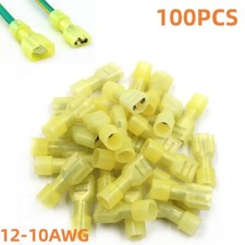 100PCS Insulated Female Male Spade Butt Crimp Terminal Wire Connectors 12-10AWG