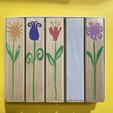 Long Stems Tulip flowers Bouquet Background Z Hero Arts  Rubber Stamp