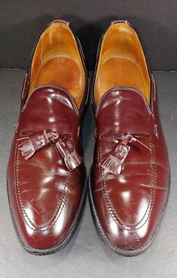 Allen Edmonds Graysons 
Men\'s Burgundy Slip On Leather Tassel Loafers 8297 Sz 12 Allen Edmonds Grayson Tassel Penny Loafers Shoes Style #8297  main image 4