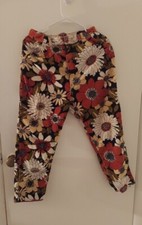Vintage Corduroy Flower Pants 36.5" Length, 29" Waist.