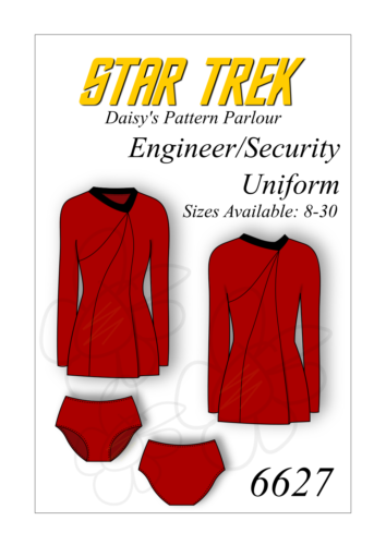 Star Trek Patrón de Costura TOS Eng Vestido de Seguridad Uniforme Cosplay Comic Con Elegante - Imagen 1 de 9