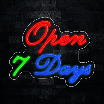 Open 7 Days LED Neon Sign 16''L x 13''H #33271