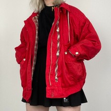 Red Collared Oversized Utility Thick Jacket - Size M