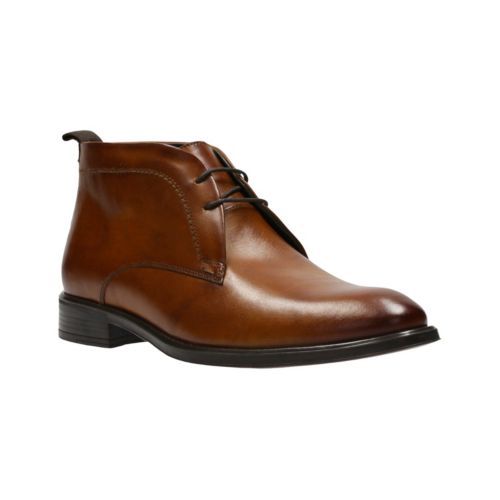 Clarks **Jiboya Mid Tan Leather ** Mens 