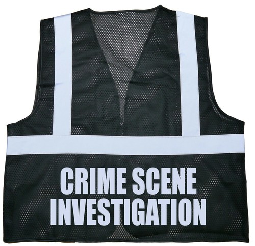 CSI safety vest, black, REFLECTIVE design, High Visibility vest, Crime Scene - Picture 2 of 5