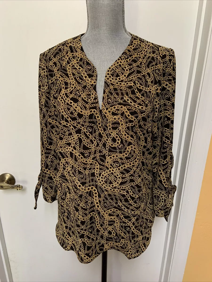 Michael kors blouse best sale with gold chain