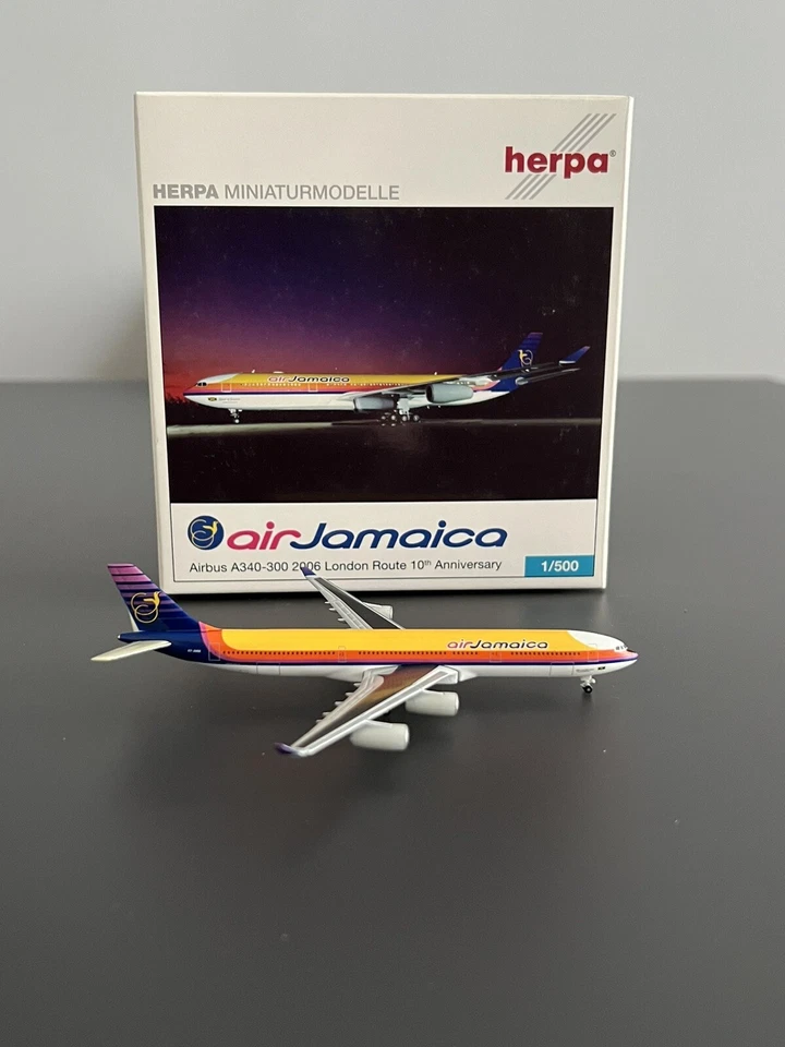 Airbus 340-300 Air Jamaica London Route Anniversary Herpa 1:500 - Immagine 3 di 4
