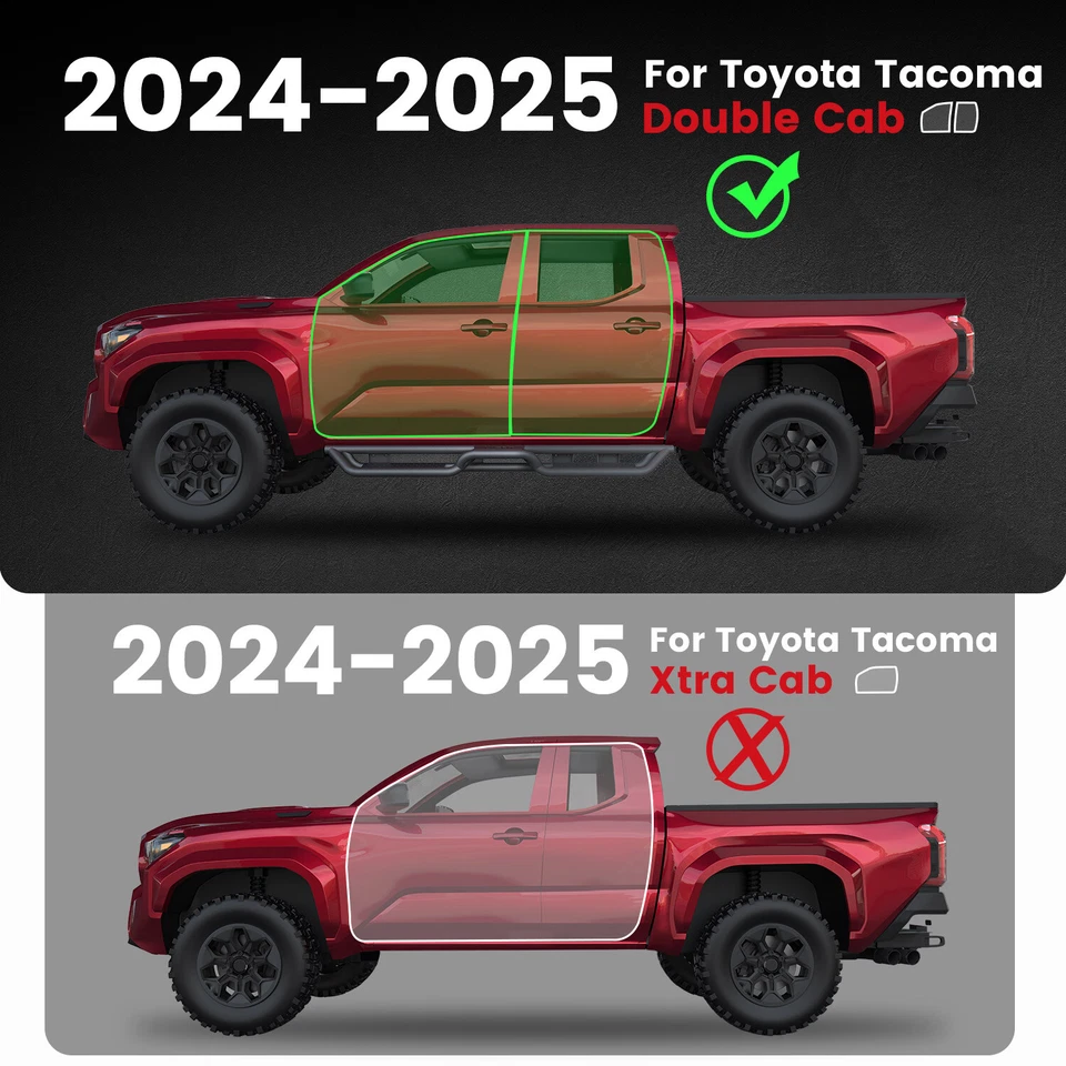 Running Boards for 2024 2025 Toyota Tacoma Double Cab Side Step Rails Step Bars Foto 2 de 4
