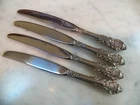 WALLACE SIR CHRISTOPHER STERLING SILVER HANDLE FRUIT KNIVES (4) 7 3/8" NO MONO