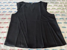 Shein Curve Womens Sleeveless Blouse Size 0XL Black