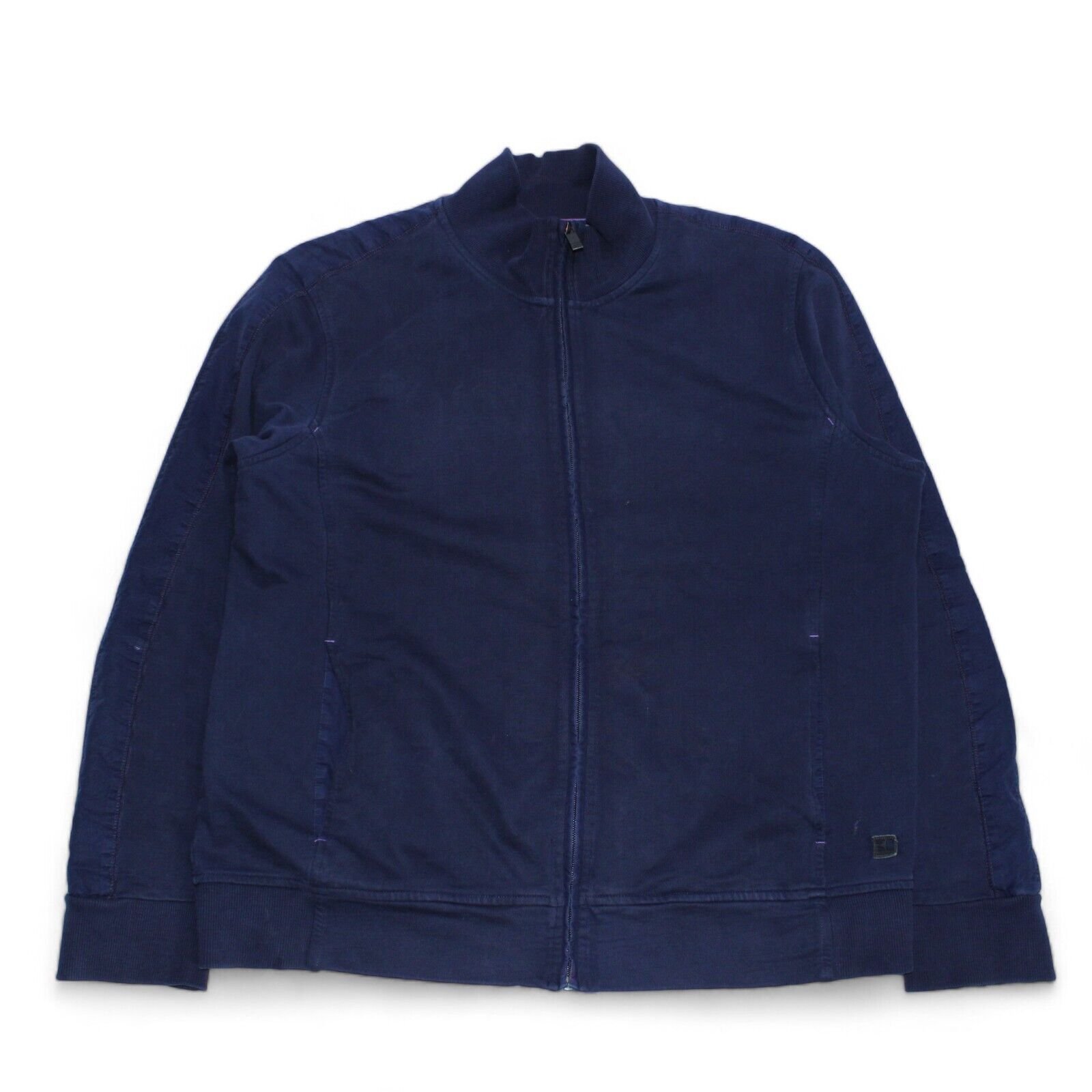 HUGO BOSS ORANGE Mens Workwear Style Blue Faded Zip Up Jacket Size Y2K Vintage