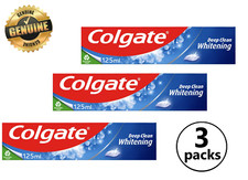 3x Colgate Deep Clean Whitening Toothpaste with Baking Soda Natural White 125ml 47.49 per litre