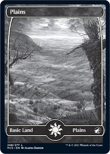 MTG Innistrad Midnight Hunt L Plains #268 Full Art Eternal Night