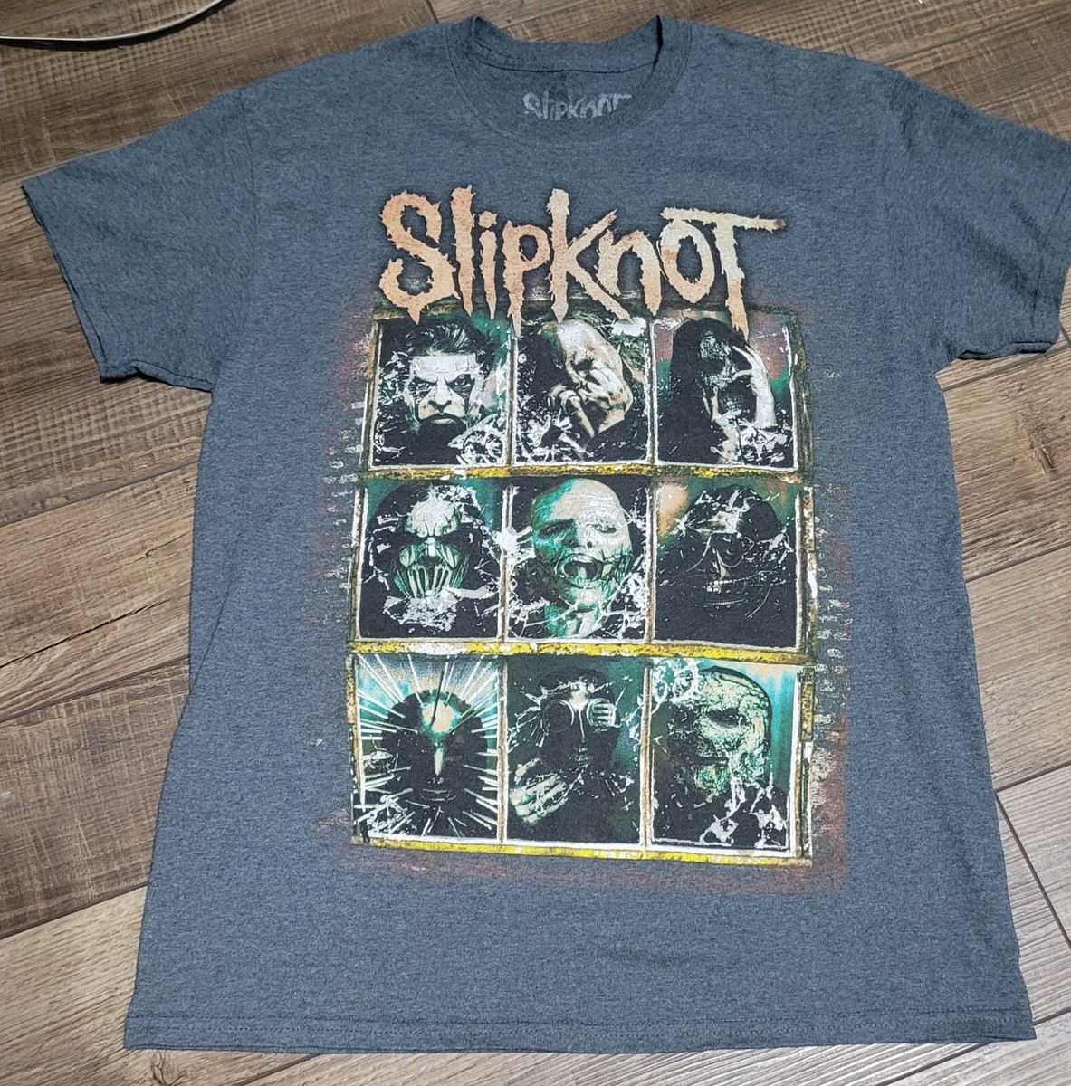 SlipKnot Heavy Metal Band T Shirt Adult Size Medium Grey Double