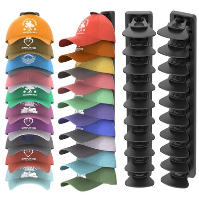Hat Organizer for Baseball Caps Hold Up to 40 Hats, 2 Pack Hat Rack for Wall,...