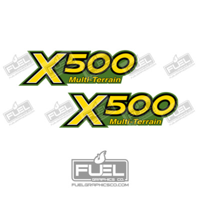 X500 Multi-Terrain Lawn Tractor Lawnmower Premium Vinyl Decal Set - 6'' x 1.85''