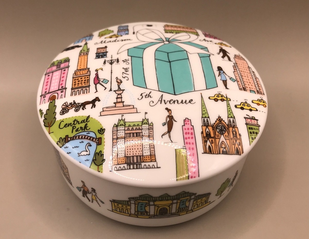 Tiffany & Co 5th Avenue Porcelain Trinket Box | eBay UK