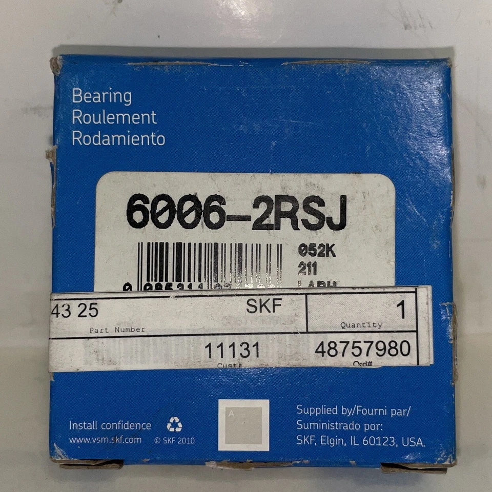 Cojinete de eje de transmisión-RWD SKF 6006-2RSJ Foto 3 de 4