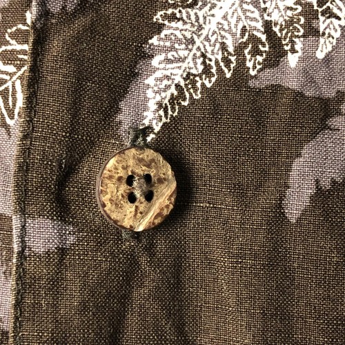 Caribbean Men's Hawaiian XL Shirt Brown Palms Silk Linen Short Sleeve Button Up - Picture 5 of 10