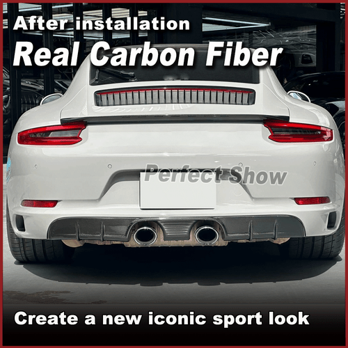Fit For Porsche 911 991 2012-2018 REAL Carbon Rear Trunk Wing Boot Spoiler Lip  - Foto 2 di 13
