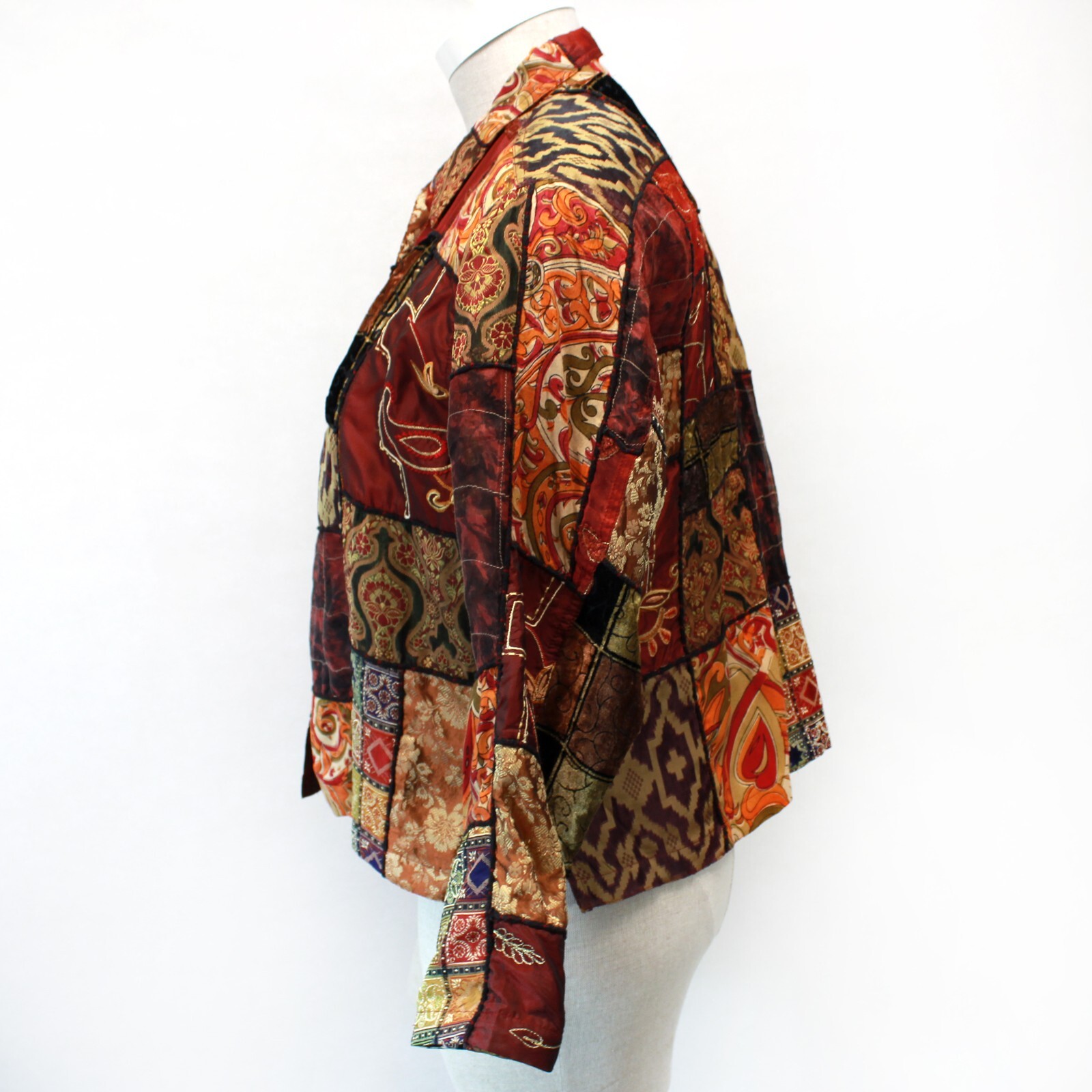 Vintage Chico’s Patchwork Brown Collared Shirt Bl… - image 5