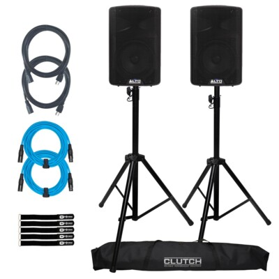 #ad Alto Professional TX408 8quot; Powered Active DJ PA Speaker Pair w Stands $405.40