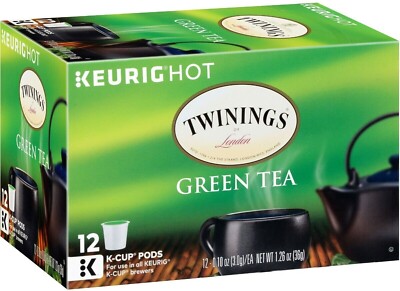 Twinings of London PURE GREEN TEA 12 Count K-Cup Pods Keurig ** BB 5/2027 **