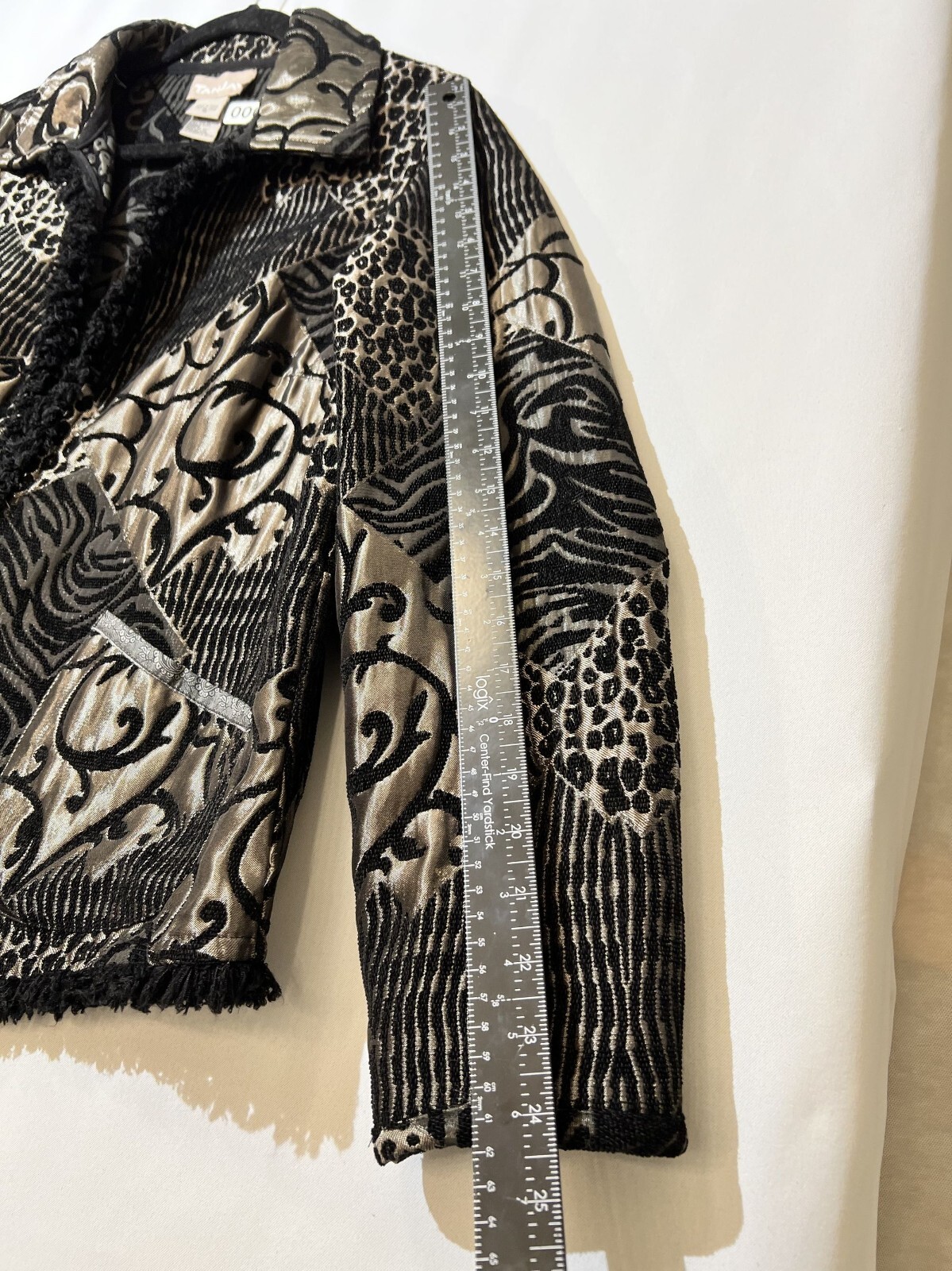 TanJay Womens Patchwork Blazer Jacket Size 16 Pol… - image 8