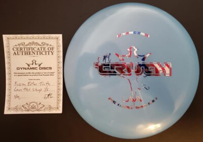 Dynamic Discs Fuzion Emac Truth Lava test stamp - ONLY 5 EXIST, CoA included!