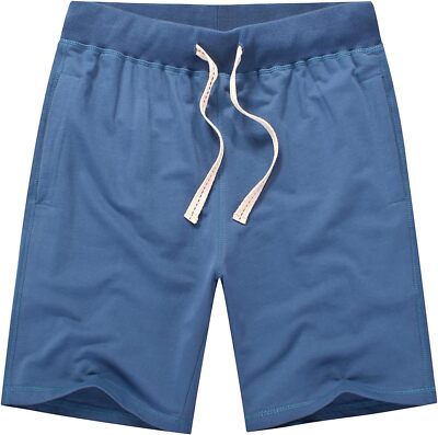 Men's Drawstring Sweat Shorts Cotton French Terry Athletic Casual with Pockets