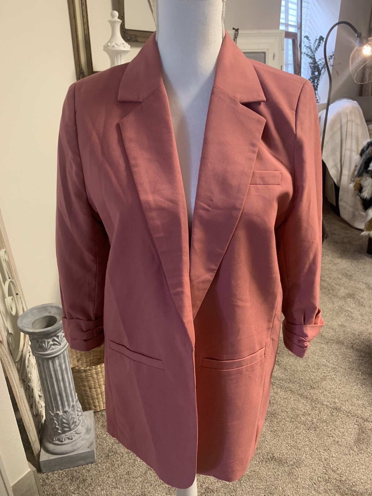 Boyfriend Boxy Blazer Salmon Color 90s 