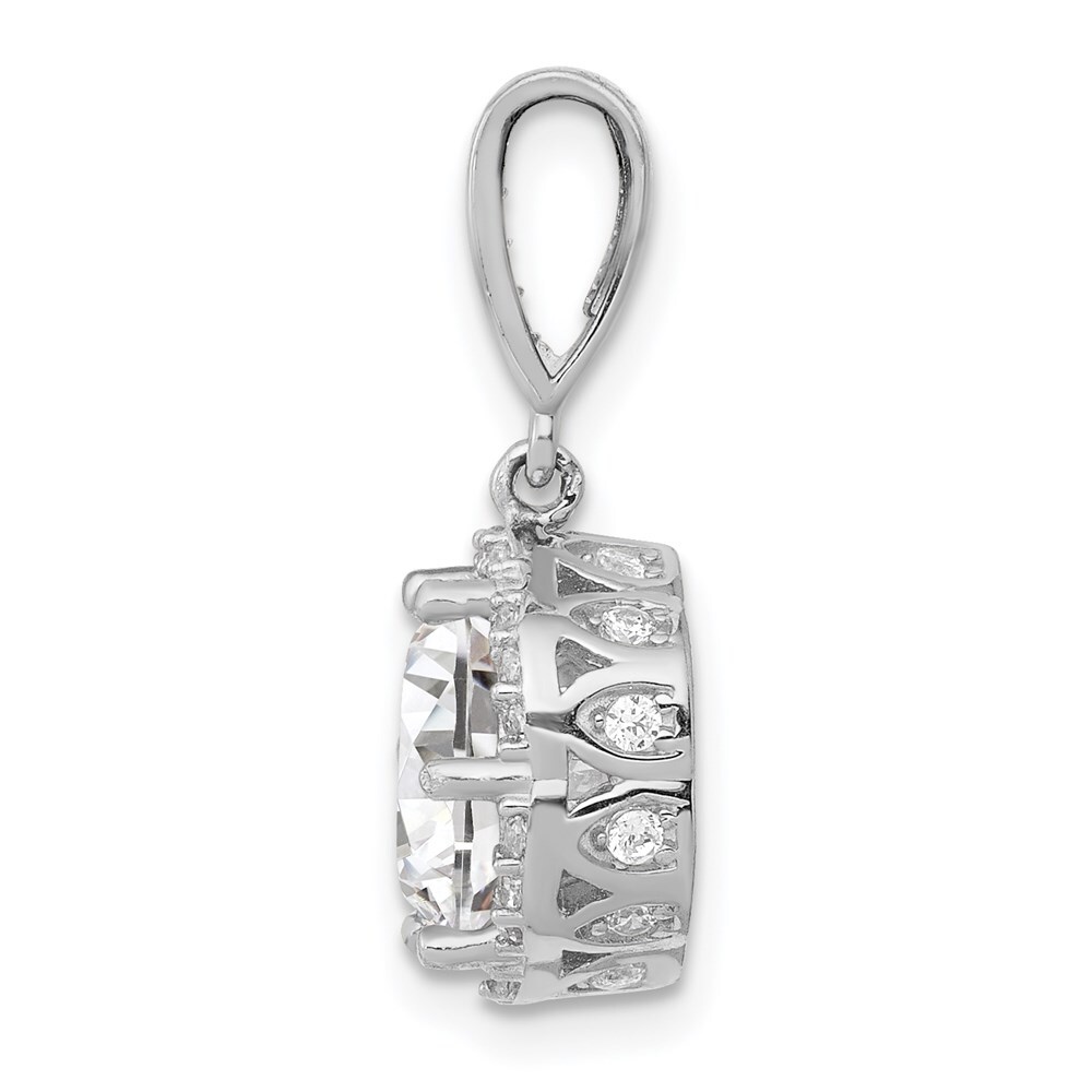 10K White Gold Tiara Collection Polished CZ Pendant 10YC387W 10K White Gold Tiara Collection Polished CZ Pendant 10YC387W