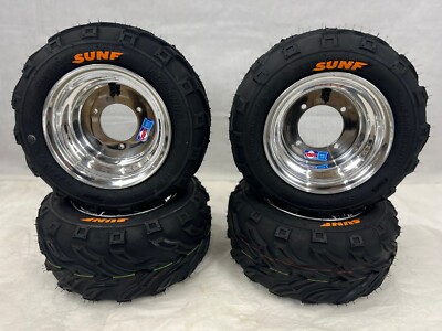 Honda TRX70 DWT Polished Aluminum Front Rear Wheels Rims Sunf