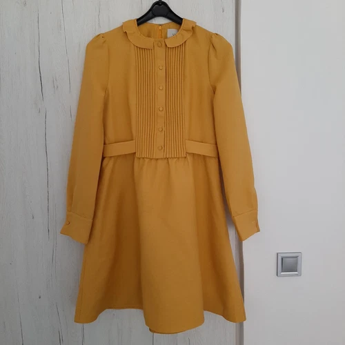 Abito giallo Valentino misto lana seta taglia IT44