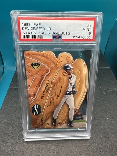 117330266 Ken Griffey Jr 1997 Leaf #3 Statistical Standouts  565/1000 PSA 9