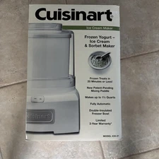 Cuisinart ICE-21 Frozen Yogurt-Ice Cream and Sorbet Maker - White