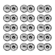 Para 50 juegos de botones de presión para coser, 19 mm (negro claro)