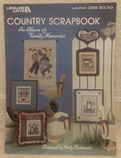 1984 Leisure Arts COUNTRY SCRAPBOOK 8 Cross Stitch Patterns Leaflet #298 - GUC