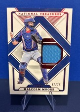 MALCOLM MOORE 2025 NATIONAL TREASURES TREASURED THREADS PATCH RED /75