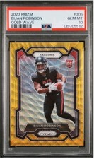 2023 Panini Prizm Bijan Robinson Rookie RC Gold Wave /10 #305 PSA 10 