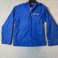 COLUMBIA KIDS SZ XXS 4/5 WINDBREAKER HOODIE JACKET BLUE ZIPS